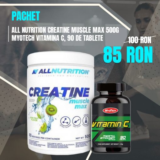 Pachet Promo All Nutrition Creatine 500g si Myo Vitamina C90 Tab